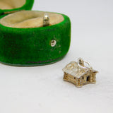 Silver .800 Scandinavian Style Log Cabin Charm Pendant Vintage c1970