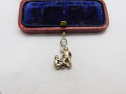 Sterling Silver Twins of Gemini Zodiac Charm Pendant Vintage c1970