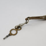 Victorian Silver Plated & Leather Form Watch Chain Antique c1900
