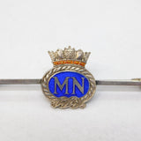 WWII Sterling Silver Enamel Merchant Navy Sweetheart Brooch Antique 1940