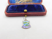 Sterling Silver & Enamel 'The Lakes' Shield Charm Pendant Vintage c1970