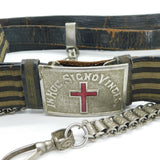 Victorian Masonic Knights Templar Silver Plate Enamel Uniform Belt c1900 Antique