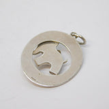 Sterling Silver Elephant Form Drop Pendant Vintage c1980
