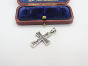 Sterling Silver Cross Charm Pendant Vintage c1970