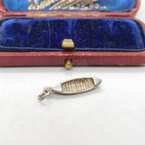 Sterling Silver Dug-Out Canoe Charm Pendant Vintage c1970