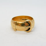 9ct Yellow Gold Buckle Form Dress Ring Vintage 1977 London