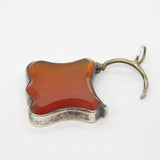 Victorian Sterling Silver & Carnelian Agate Padlock Pendant Fob Antique