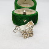 Sterling Silver Baby in the Pram Charm Pendant Vintage c1970