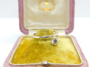 Sterling Silver Wrap Ring With Diamond Paste Vintage c1970 Size N