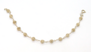 Sterling Silver Eastern Style Fancy Bead Link Bracelet Vintage c1990's
