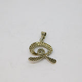 Sterling Silver Modernist Paste Set Swirl Design Charm Pendant Vintage c1970