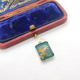 Sterling Silver and Resin Preserved Flowers Charm Pendant Vintage c1970