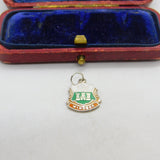 Sterling Silver and Enamel Windsor Travel Shield Charm Pendant Vintage c1970