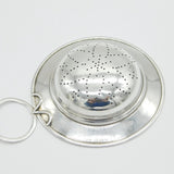 Edwardian Sterling Silver Floral Tea Strainer Antique 1908 Birmingham
