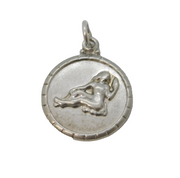 Sterling Silver Virgo Zodiac Charm Pendant Vintage c1970