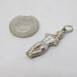 Sterling Silver Classical Ancient Roman Statue Charm Pendant Vintage c1970s