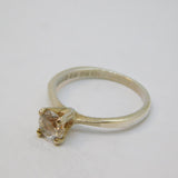 Sterling Silver Paste Set Solitaire Engagement Ring Vintage c1970 Size P