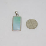 Sterling Silver Iridescent Shell Oblong Pendant Contemporary c1990s