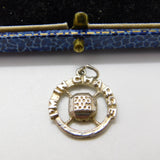 Sterling Silver 'I'm In Charge' Circular Charm Pendant Vintage c1970