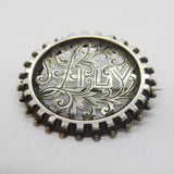 Victorian Sterling Silver Floral Pattern 'Lily' Brooch Antique c1880s