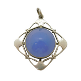 Sterling Silver Blue Hardstone Drop Charm Pendant Vintage c1970s