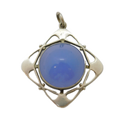 Sterling Silver Blue Hardstone Drop Charm Pendant Vintage c1970s
