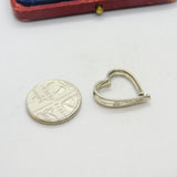 Sterling Silver Heart Diamond Paste Drop Charm Pendant Vintage c1970