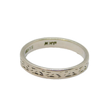 20th Century Sterling Silver Patterned Band Ring Vintage c1950 Size K 1/2