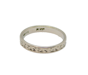 20th Century Sterling Silver Patterned Band Ring Vintage c1950 Size K 1/2