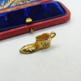 Victorian Gold Gilded Nickel 'Lucky Boot' Charm Antique c1860 Early Jewellery
