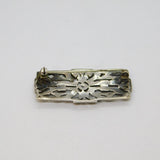 Sterling Silver Marcasite Art Deco Rectangle Bar Brooch Pin Antique c1930s