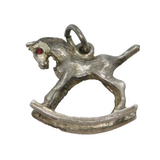 Sterling Silver Rocking Horse Charm Pendant Vintage c1970