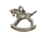Sterling Silver Rocking Horse Charm Pendant Vintage c1970