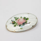 Ivar T. Holth Norway Sterling Silver Enamel Rose Brooch Pin Antique c1930