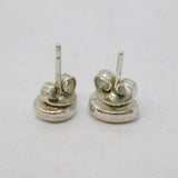 Sterling Silver & Enamel Set Pear-Drop Form Stud Earrings Vintage c1970s