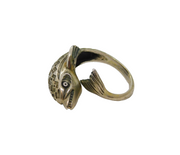 Sterling Silver Textured Dolphin Wrap Around Dress Ring Modern c1990 Size M 1/2