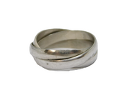 Sterling Silver Triple Band Russian Wedding Ring Vintage c1970 Size U