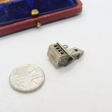 Sterling Silver Little Wooden Style Church Charm Pendant Vintage c1970