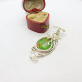 Sterling Silver Amazonite Gem Charm Pendant Vintage c1970