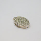 Sterling Silver Four Aperture Floral Locket Charm Pendant Vintage c1970s