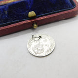 Sterling Silver King George V Threepence Coin Charm Pendant Antique 1912