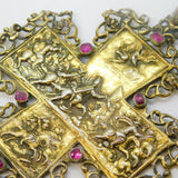 Austro-Hungarian Sterling Silver Gilt & Ruby 'Ulrich Cross' Pendant Antique