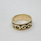 Sterling Silver Chunky Oxidised Gothic Style Band Ring Modern c1990 Size U
