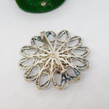 Sterling Silver Filigree Form Floral Brooch Pin Vintage c1970