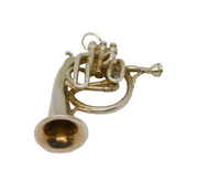 Sterling Silver French Horn Instrument Charm Pendant Vintage c1970s