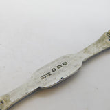 Art Deco Sterling Silver Blue Guilloche Enamel Bar Brooch Antique Birmingham