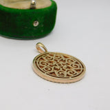 Sterling Silver Pave Set CZ Double-Sided Charm Pendant Vintage c1970