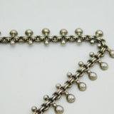 Victorian Aesthetic Gold & Silver Floral Pattern Locket Collar Necklace Antique