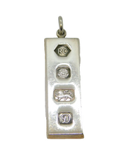 Sterling Silver Bullion Bar Ingot Pendant Vintage 1978 Sheffield