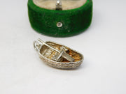 Sterling Silver Rowing Boat Charm Pendant Vintage c1970